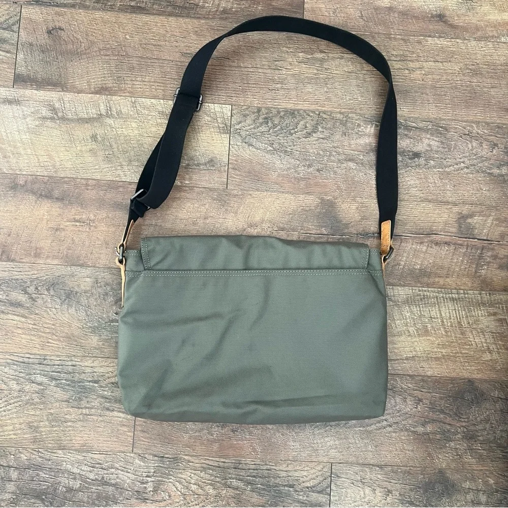FOSSIL CANVAS CROSSBODY MESSENGER bag Olive Green/Grey w/Black